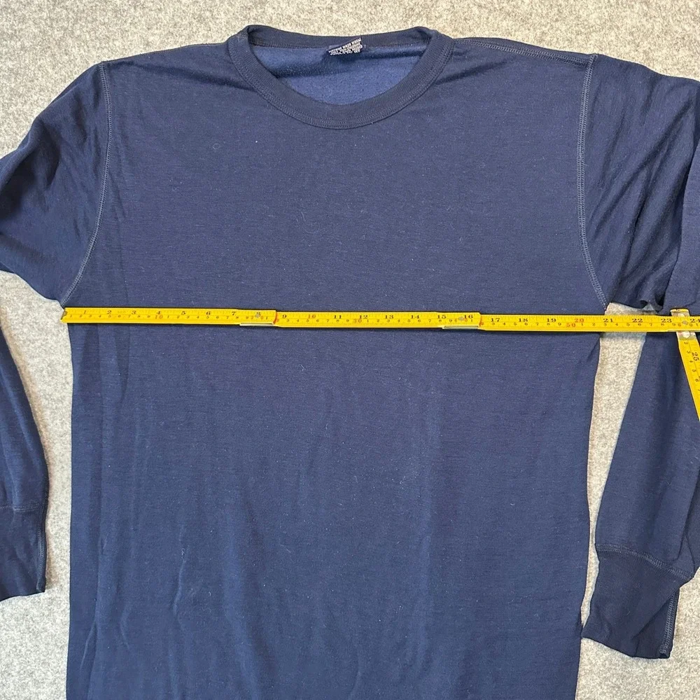 Duofold Thermal‎ Base Layer Shirt Tall XL Navy Blue Made in USA Long Sleeve